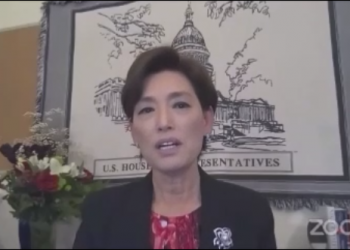Congresswoman-elect Young Kim speaking to Indian American community members of Southern California.