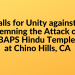 HSS Calls for Unity against Hate: Condemning the Attack on the BAPS Hindu Temple at Chino Hills, CA